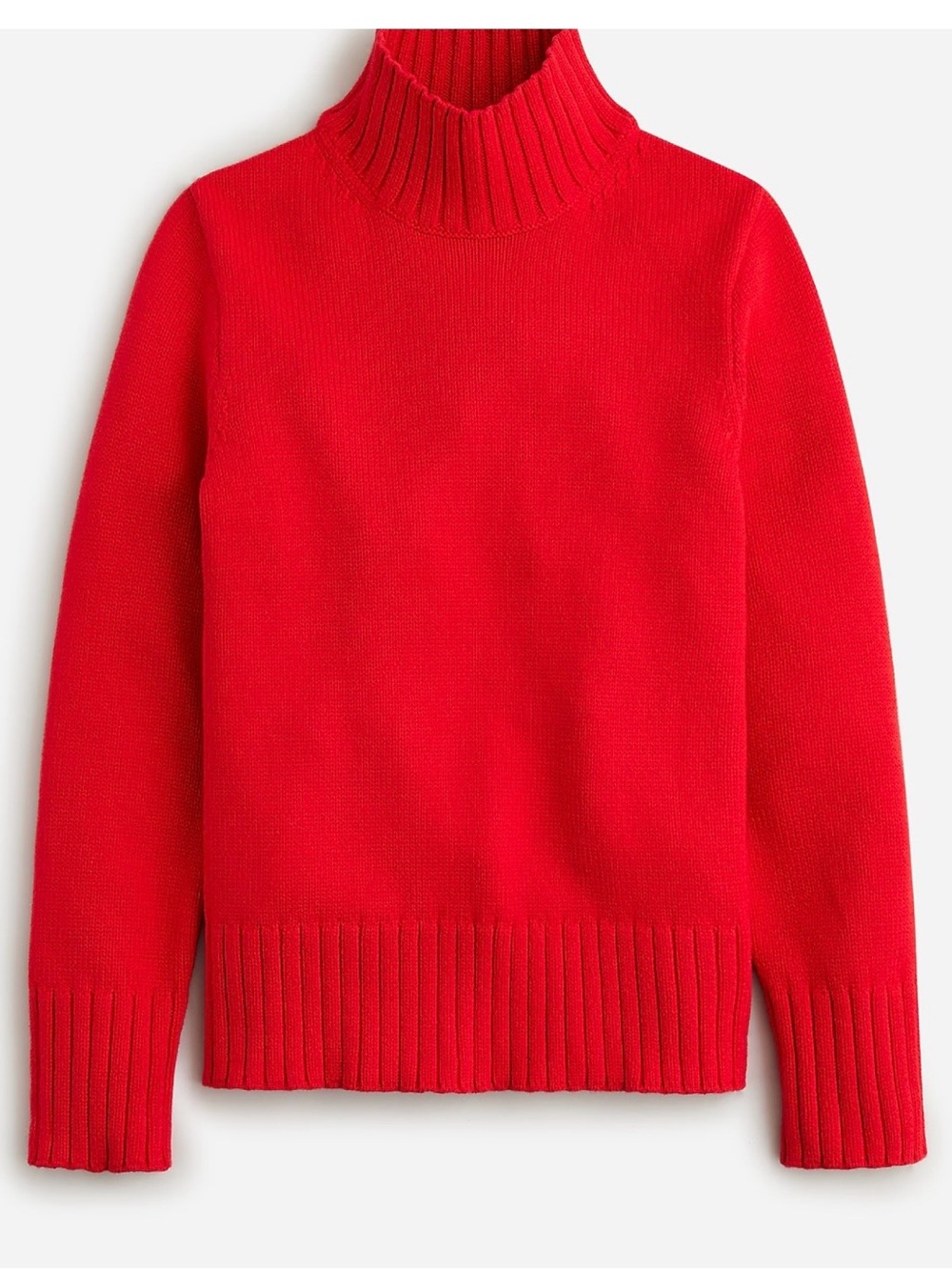 NWT J.Crew Cotton Turtleneck Sweater Bright Red XXS BV362